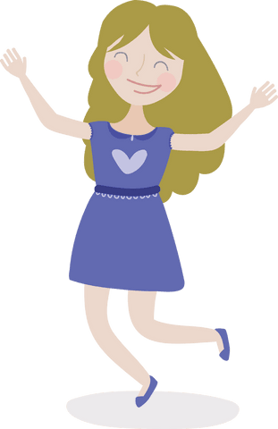 transparent dancing girl illustration with joyful expression - Download Free Stock Videos Pikwizard.com