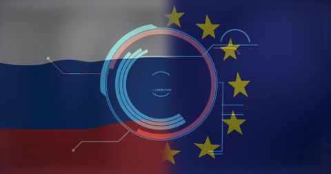 Digital Analysis of Russia and EU Flags Amid Ukraine Conflict - Download Free Stock Images Pikwizard.com