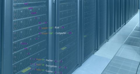 Digital Code Layering Over High-Tech Server Room - Download Free Stock Images Pikwizard.com