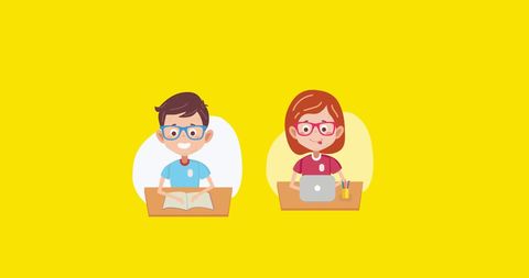 School Children Icons Practicing Social Distancing Education Concept - Download Free Stock Images Pikwizard.com