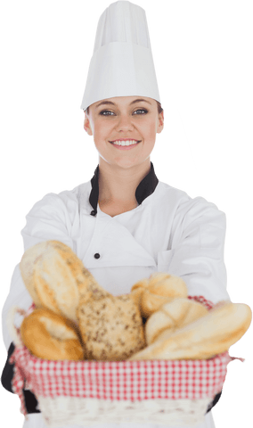 smiling chef holding bread basket transparent background - Download Free Stock Videos Pikwizard.com