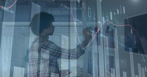 Financial Analysis with Digital Data Charts and Economist