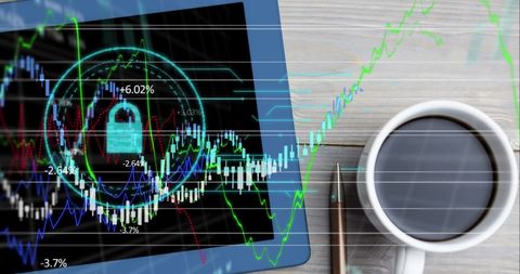 Digital Finance Security Amid Analytics Display