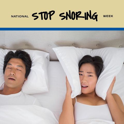 couple in bed highlighting snoring issue for awareness week - Download Free Stock Templates Pikwizard.com