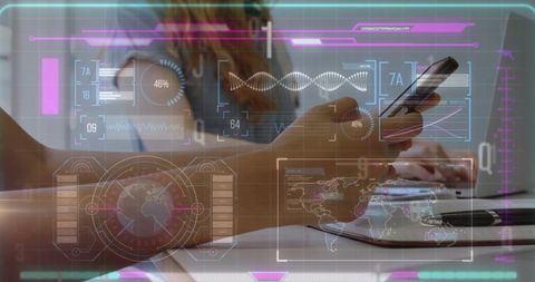 Futuristic Data Interface with Business Technology Concept - Download Free Stock Images Pikwizard.com