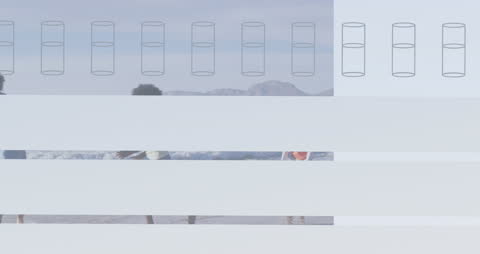 Abstract Animation with Family at Beach Imagery