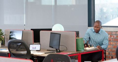 Colleague Celebrating Birthday in Modern Office Setting