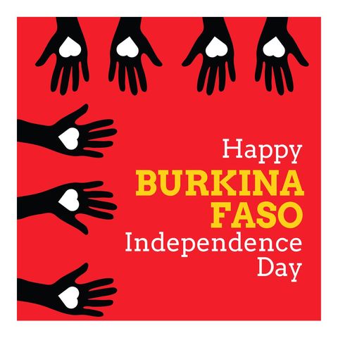 Burkina Faso Independence Day Celebration Design with Heart Hands - Download Free Stock Templates Pikwizard.com