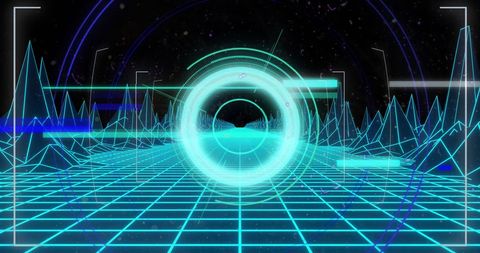 Futuristic Digital Interface with Scanning Lens Over Virtual Grid - Download Free Stock Images Pikwizard.com