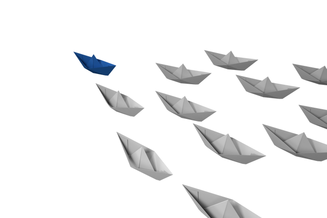 Transparent Leader Blue Paper Boat Leading White Paper Boats - Download Free Stock Videos Pikwizard.com