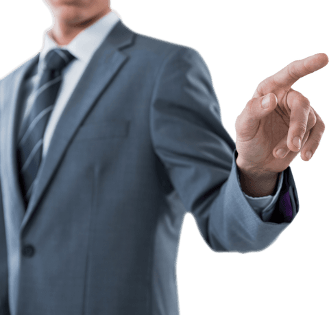Businessman Touching Transparent Virtual Interface with Confidence - Download Free Stock Videos Pikwizard.com