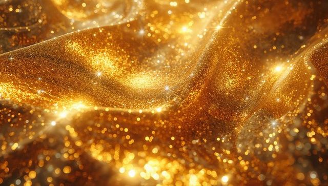 Shimmering golden glitter with sparkling luxurious glow