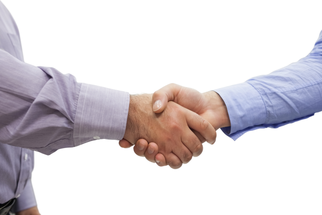 Transparent handshake between two men wearing formal shirts - Download Free Stock Videos Pikwizard.com