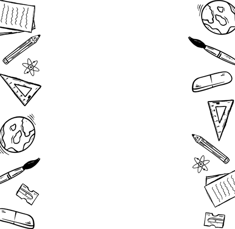 Transparent artistic education border with copy space