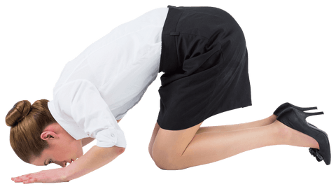 businesswoman kneeling in submission on transparent background - Download Free Stock Videos Pikwizard.com