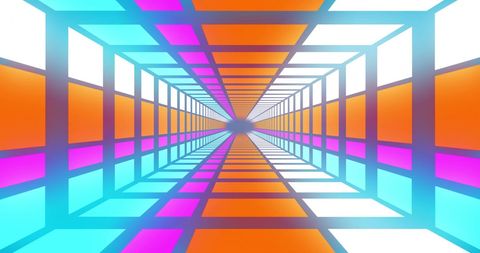 Dynamic Digital Tunnel with Vibrant Geometric Patterns