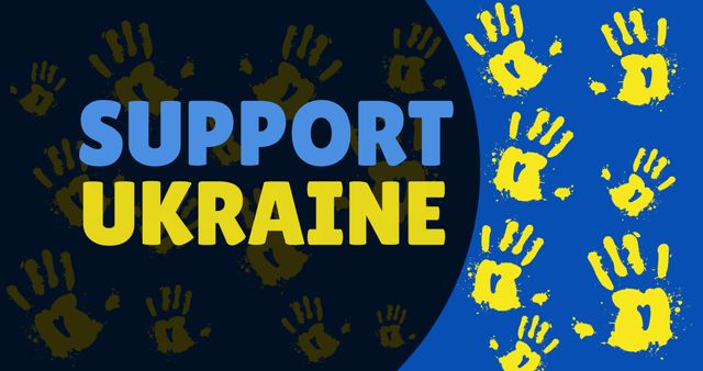 Support Ukraine in Times of Crisis with Yellow Handprints - Download Free Stock Images Pikwizard.com