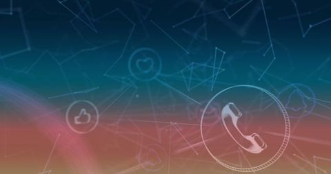 Abstract Digital Connections with Phone Icon Overlay - Download Free Stock Images Pikwizard.com