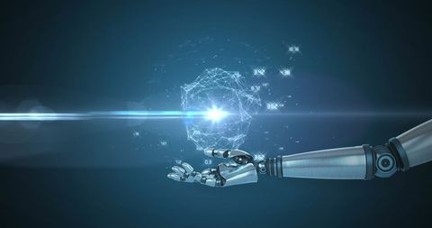 Robot Arm Typifying Futuristic Data Analysis and AI Innovation - Download Free Stock Images Pikwizard.com