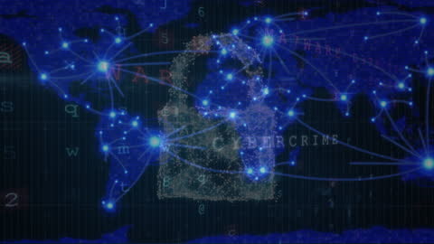 Cybercrime Data Network with Lock Symbol Visualization