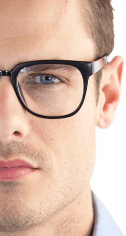 close-up portrait of young man wearing stylish transparent glasses - Download Free Stock Videos Pikwizard.com