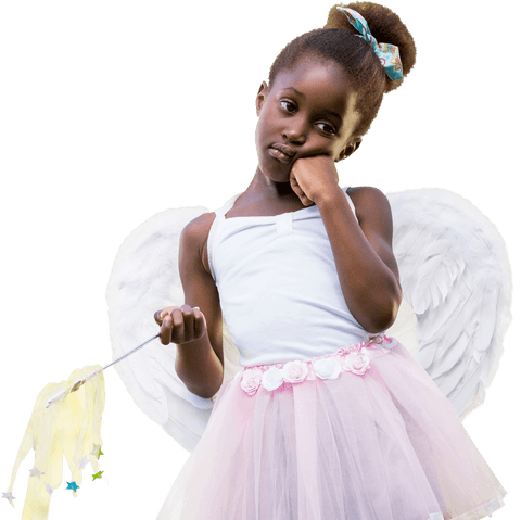 sad african angel child holding transparent magic wand - Download Free Stock Videos Pikwizard.com