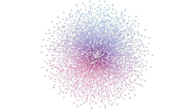 Futuristic Digital Sphere with Gradient Bars Radiating Outward