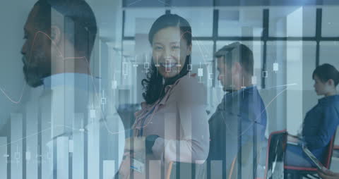 Multicultural Business Team Analyzing Digital Data Finance