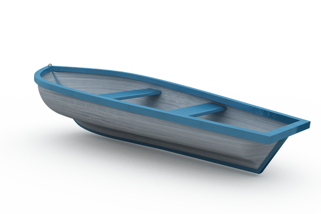 Blue and white painted wooden boat transparent background minimalist isolated vessel - Download Free Stock Videos Pikwizard.com