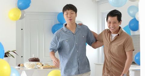 Festive Celebration with Snacks at Home