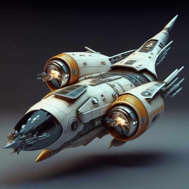 Spaceship flying over grey background, created using generative ai technology - Download Free Stock Photos Pikwizard.com