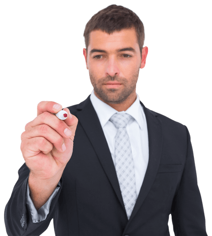 Transparent Businessman Writing Isolated on White - Download Free Stock Videos Pikwizard.com