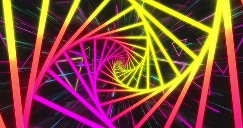 vibrant neon polygonal tunnel in futuristic digital space - Download Free Stock Images Pikwizard.com