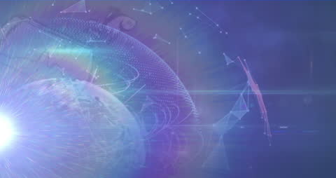 Innovative Digital Glowing Network on Global Background