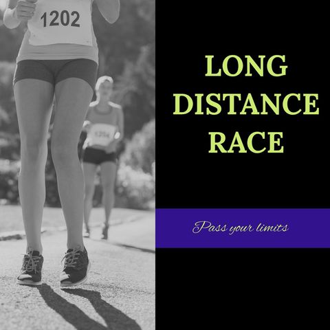 Motivational long distance running marathon sports banner