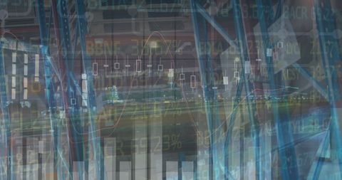 Abstract Visualization of Financial Data in Urban Warehouse Setting - Download Free Stock Images Pikwizard.com