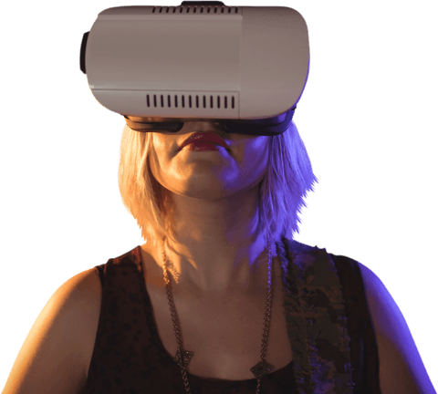 Transparent VR Experience: Woman Immersed in Virtual Reality - Download Free Stock Videos Pikwizard.com