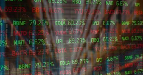 Stock Market Data Projection in Industrial Warehouse - Download Free Stock Images Pikwizard.com