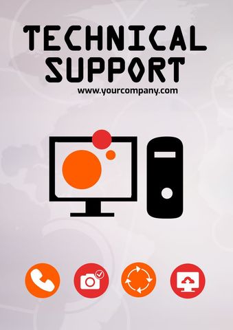 IT Services Promotion Template Displaying Technical Support - Download Free Stock Templates Pikwizard.com
