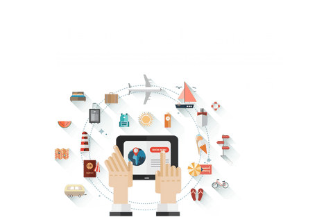 transparent travel icons with hands holding tablet - Download Free Stock Videos Pikwizard.com