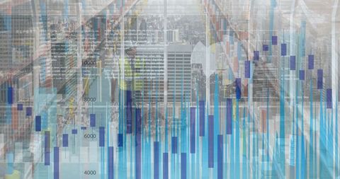 Industrial and Finance Sector Overlay with Stock Market Graphs - Download Free Stock Images Pikwizard.com