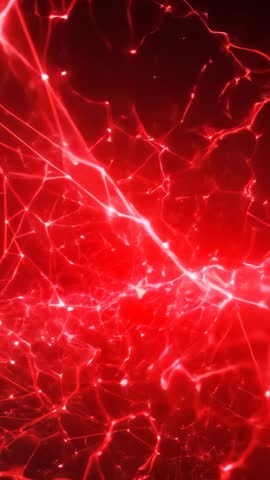 Evolving Red Laser Network with Pulsing Nodes | Futuristic Vertical Tech Background Loop