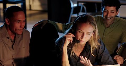 Diverse Team Engaged in Serious Collaboration in Office Setting