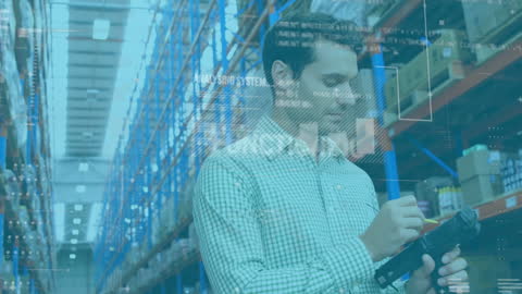 Warehouse Worker Utilizing Digital Data for Inventory Management