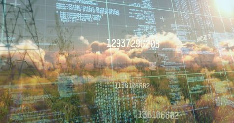 digital data integrating with natural energy landscape - Download Free Stock Images Pikwizard.com