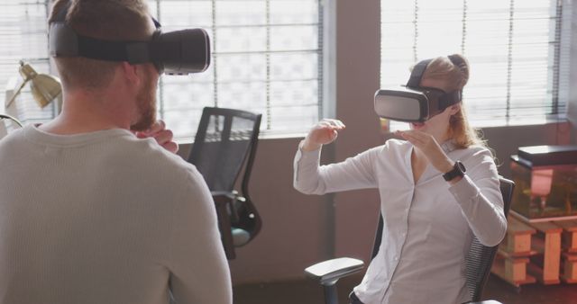 Coworkers Experiencing Virtual Reality in Modern Office - Download Free Stock Images Pikwizard.com