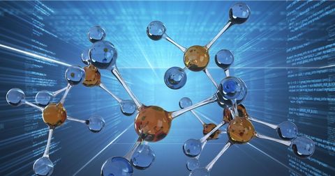 Floating Molecular Structures in Digital Data - Download Free Stock Images Pikwizard.com