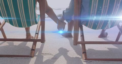 Elderly Couple Enjoying Peaceful Beach Moment