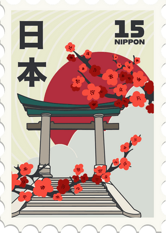 japanese torii gate and cherry blossoms transparent vector stamp - Download Free Stock Videos Pikwizard.com