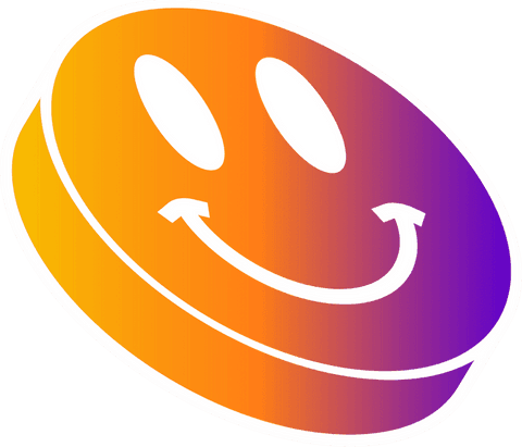 Flat 3D Smiling Face Disc with Vibrant Gradient on Transparent Background - Download Free Stock Videos Pikwizard.com
